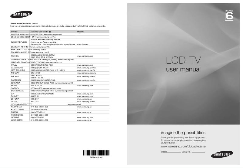 First page image of the manual for LE32A676