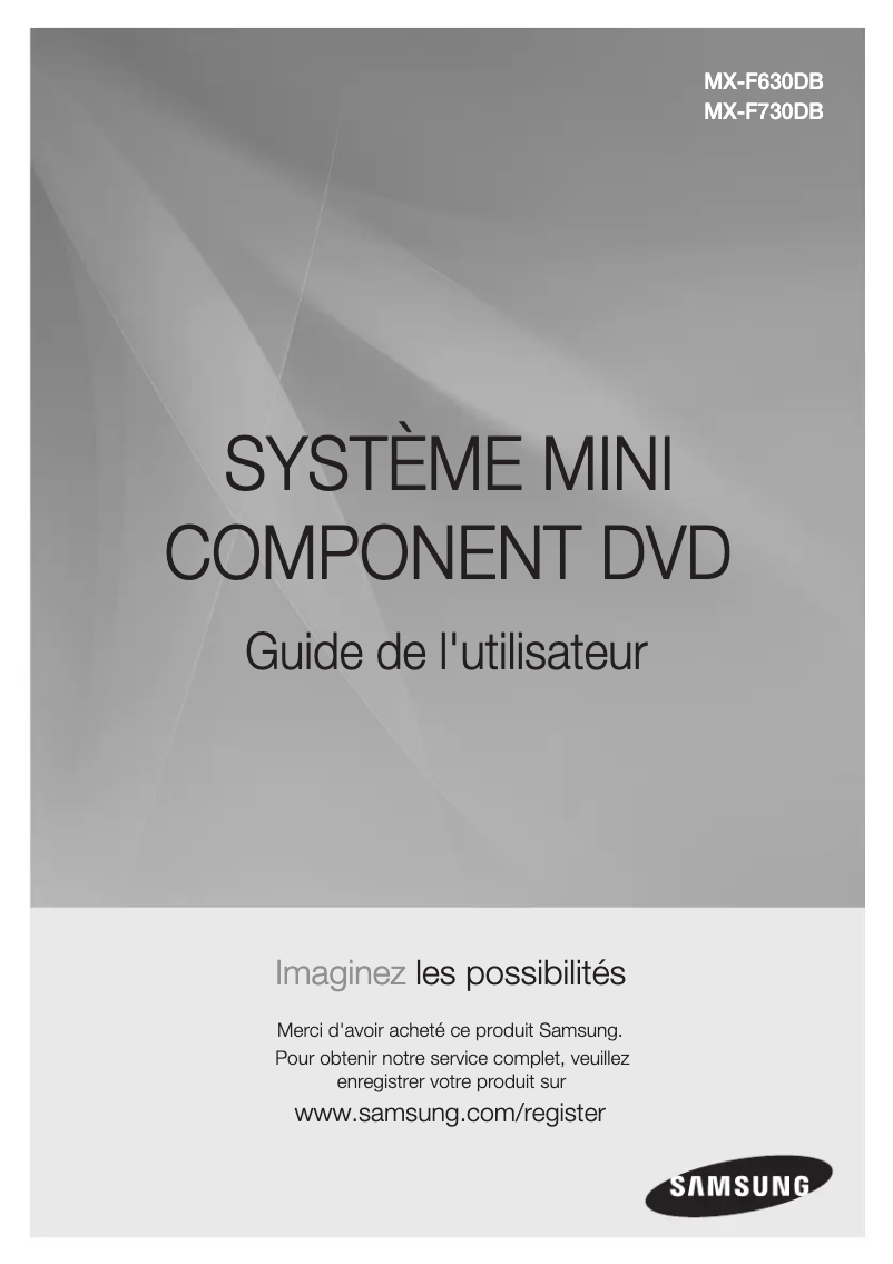 Page 1 of the manual User Manual Samsung MX-F630DB