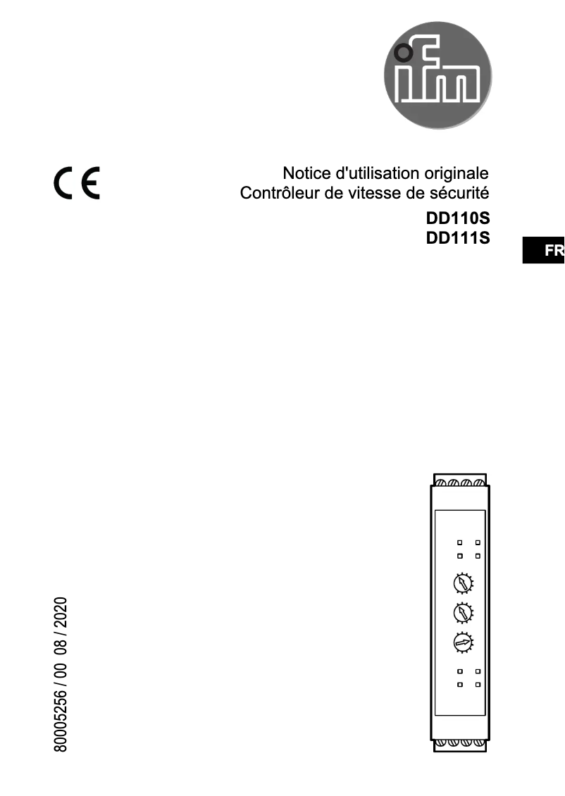 Page 1 of the manual User Manual IFM DD110S
