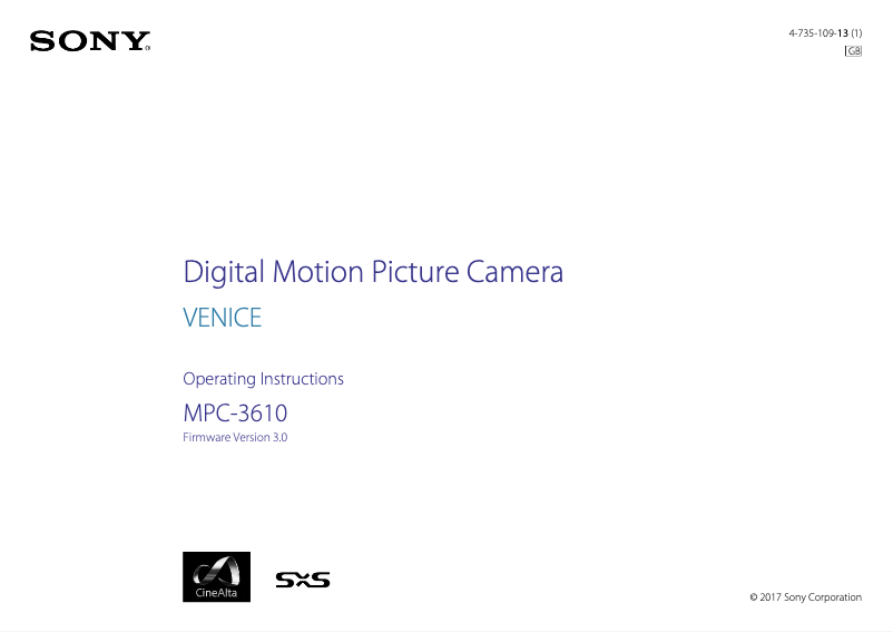 Page 1 of the manual User Manual Sony MPC-3610