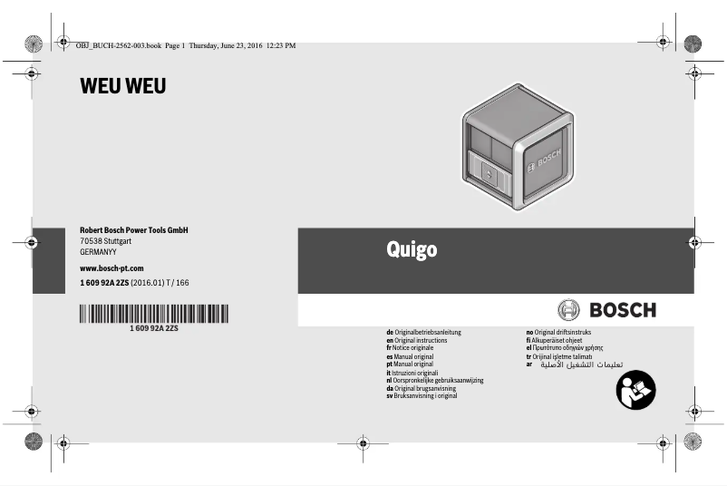 First page image of the manual for Quigo 3