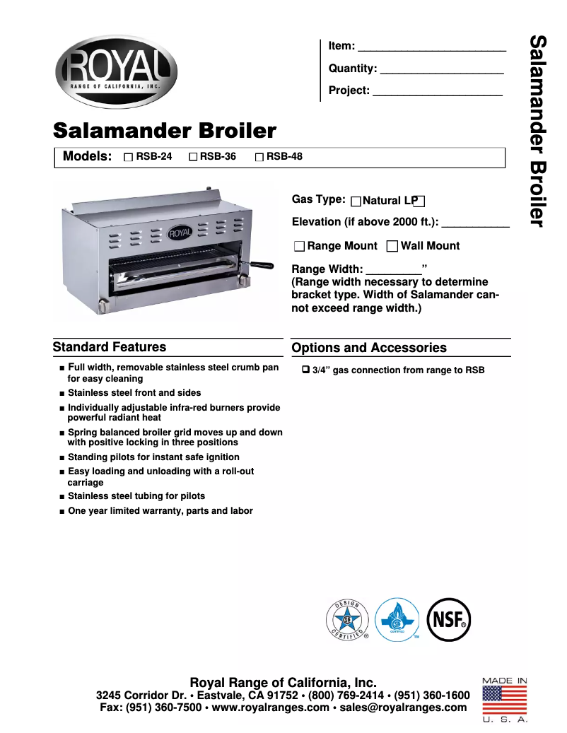Page 1 of the manual User Manual Royal Range RSB-24
