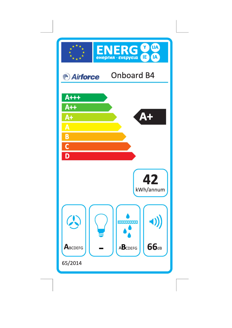 Page 1 of the manual Energy Label Airforce Centrale on board B4O 83