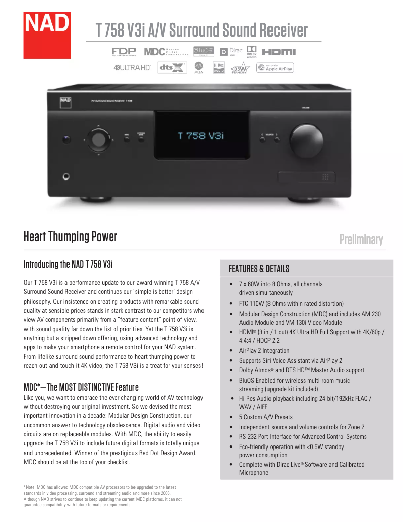 First page image of the manual for T 758 V3