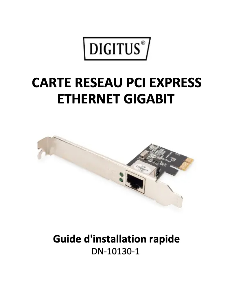 First page image of the manual for DN-10130-1