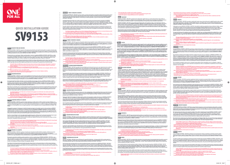 First page image of the manual for SV 9153