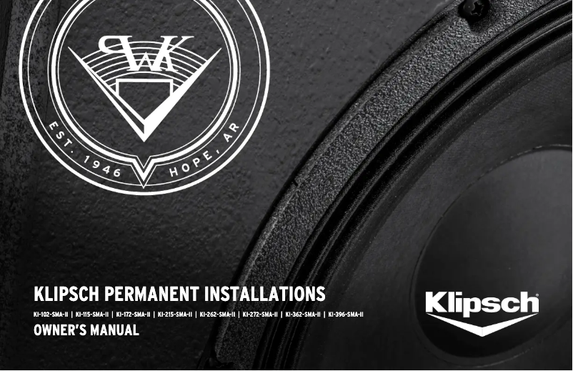 Page 1 of the manual User Manual Klipsch KI-172-SMA-II
