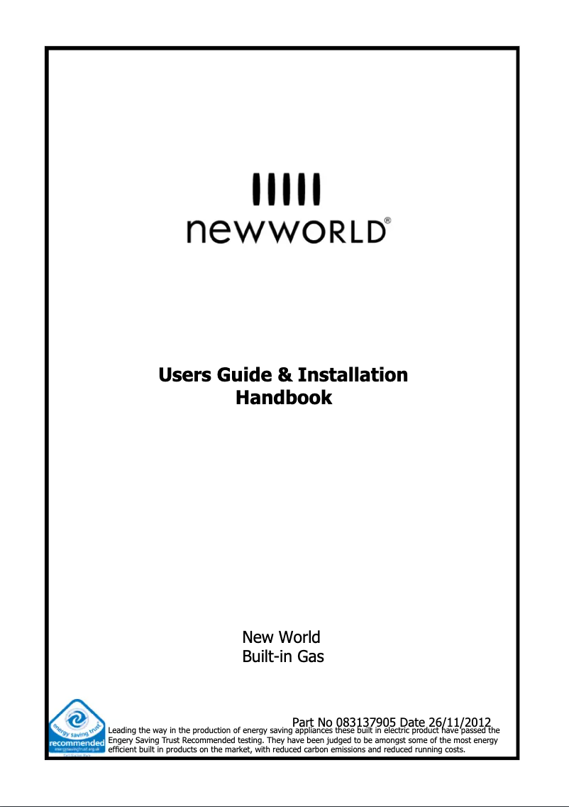 Page 1 of the manual User Manual New World NW601G