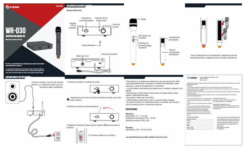 First page image of the manual for WR-030