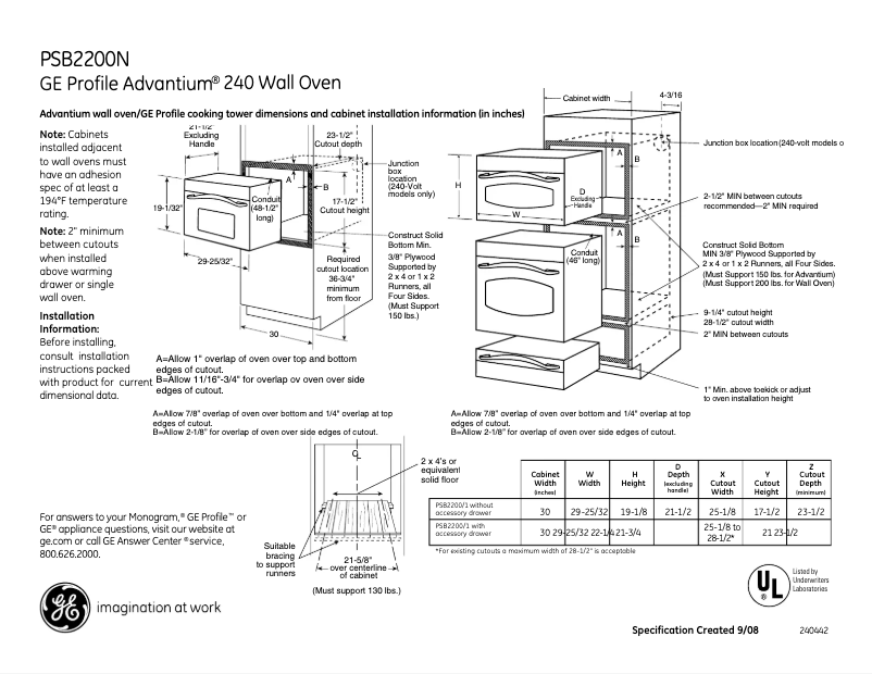 First page image of the manual for PSB2200NWW