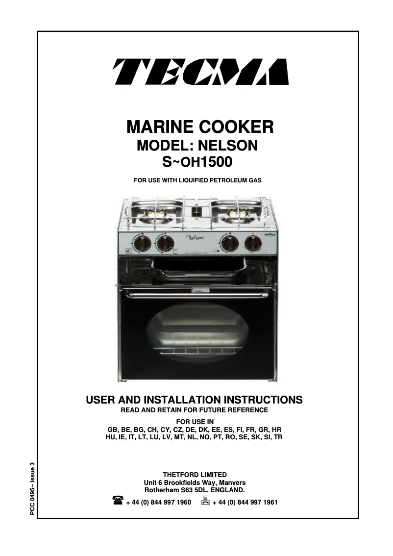 First page image of the manual for Nelson SOH15