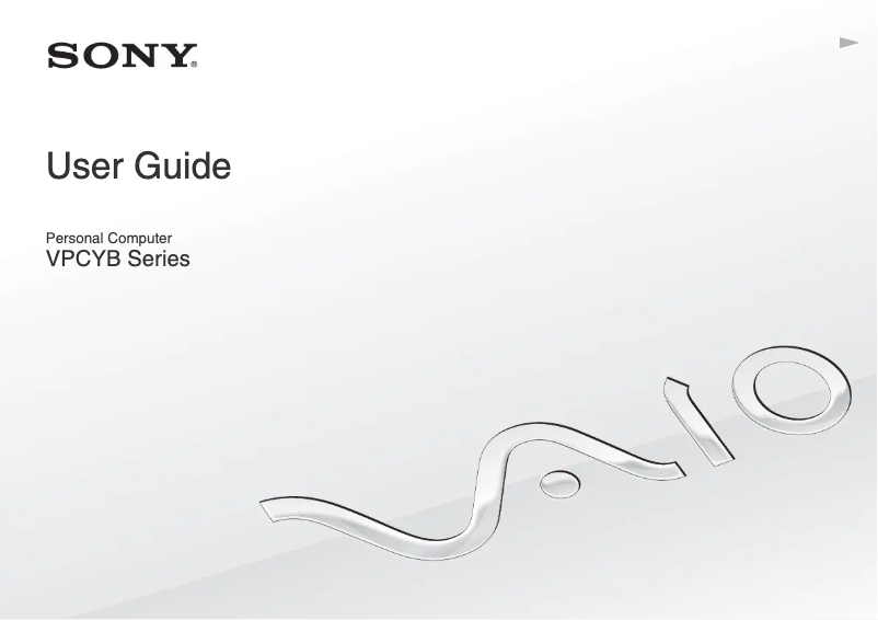 First page image of the manual for Vaio VPCYB2M1E