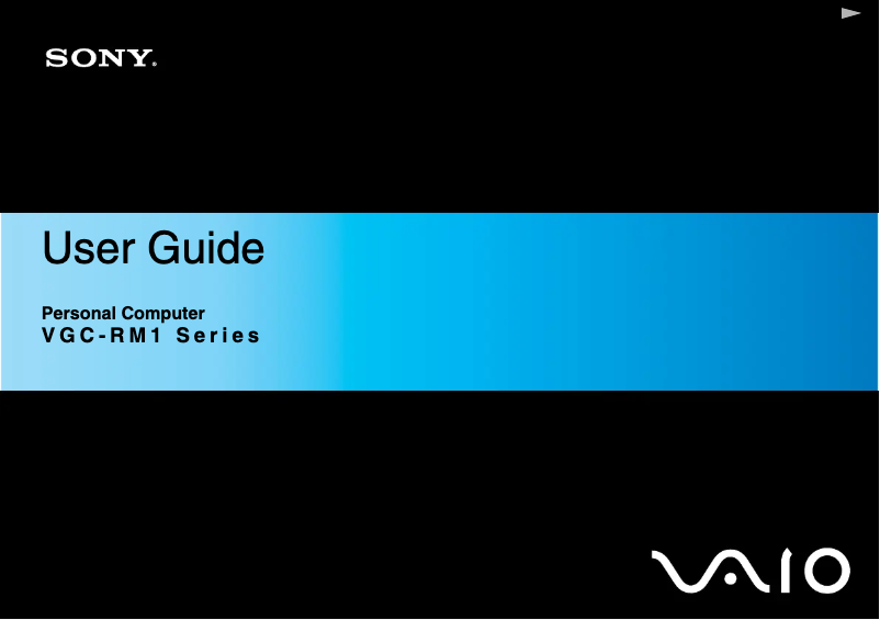 First page image of the manual for Vaio VGC-RM1