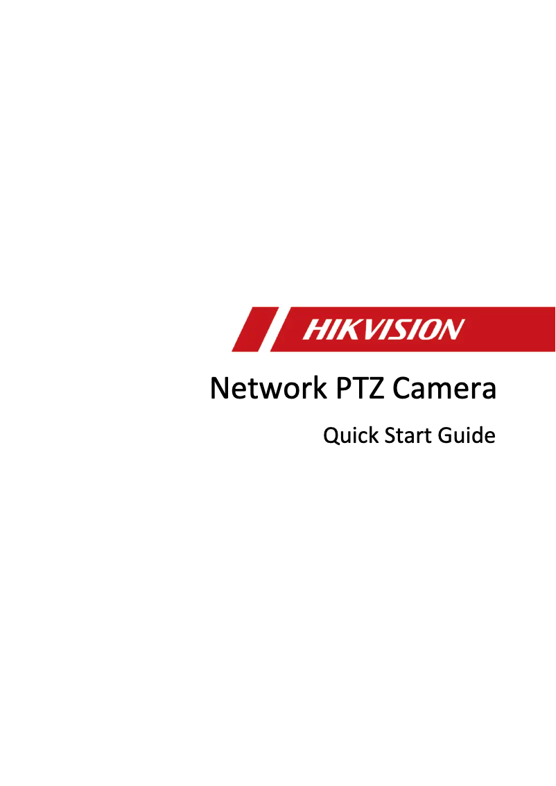 Page 1 of the manual Quick Start Guide Hikvision DS-2DE4A225IW-DE