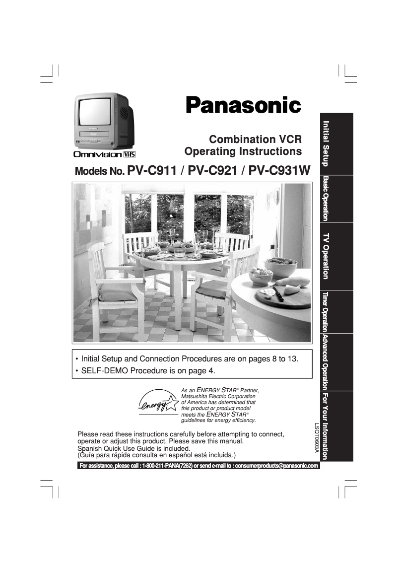 Page 1 of the manual User Manual Panasonic PV-C931