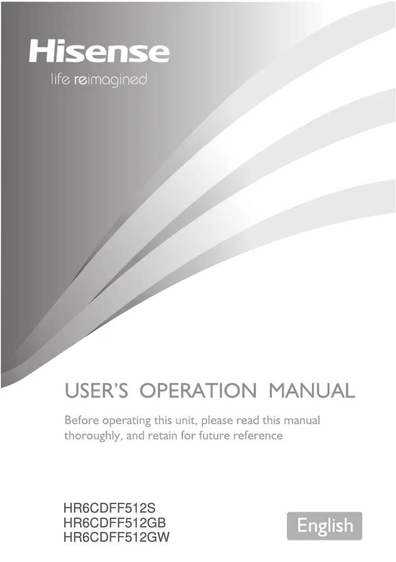 First page image of the manual for HR6CDFF512S