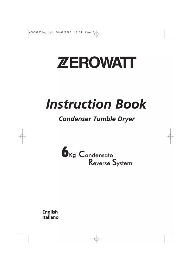 Page 1 of the manual User Manual Zerowatt ZC 216