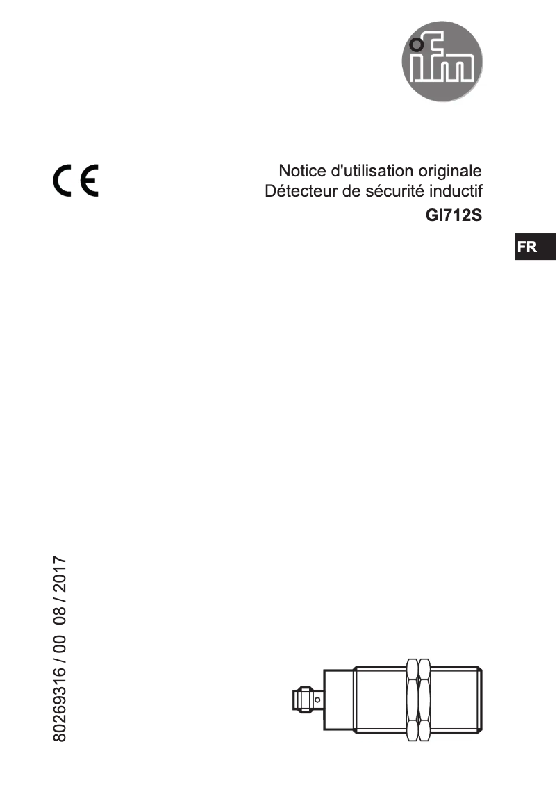 Page 1 of the manual User Manual IFM GI712S