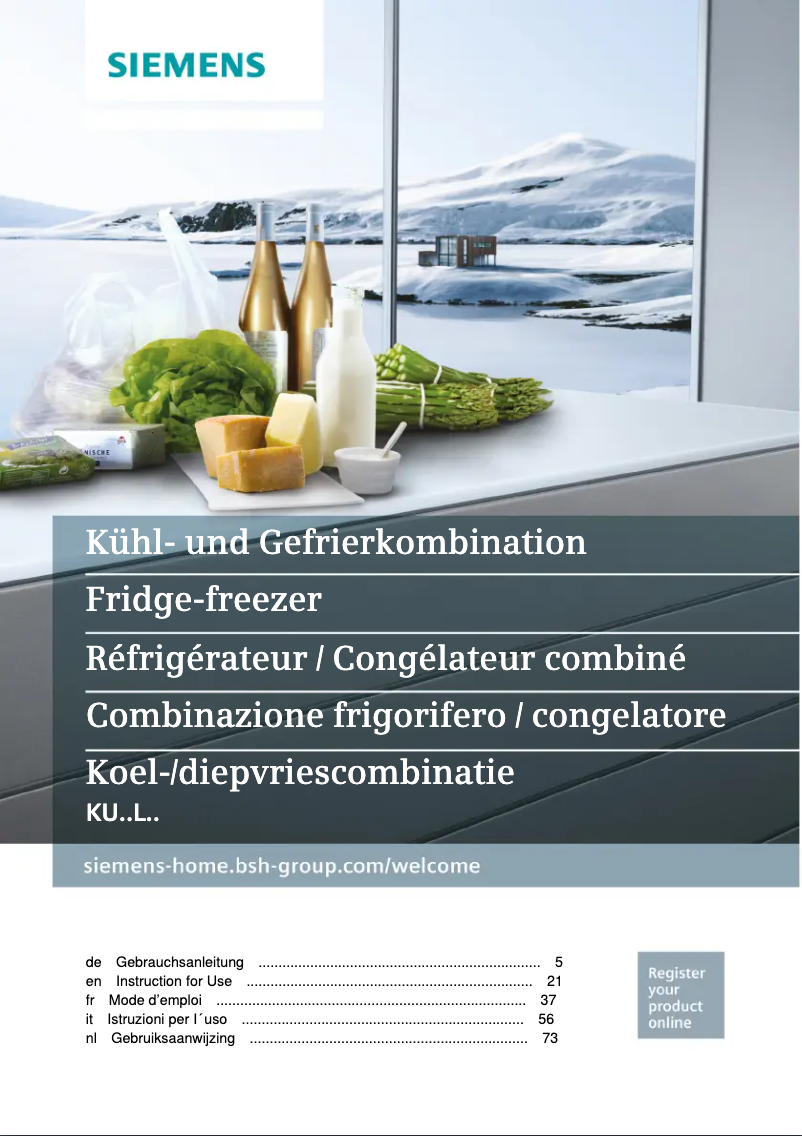 Page 1 of the manual User Manual Siemens KU15LA60