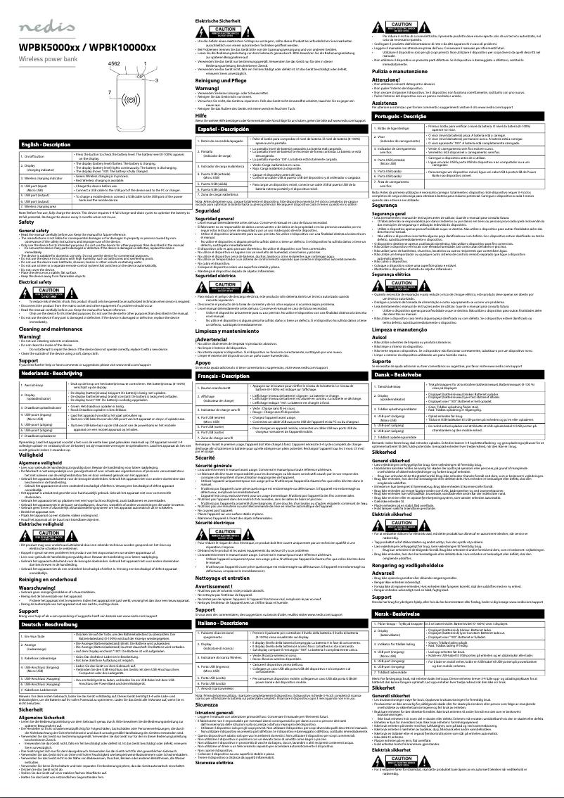 Page 1 of the manual User Manual Nedis WPBK10000BK