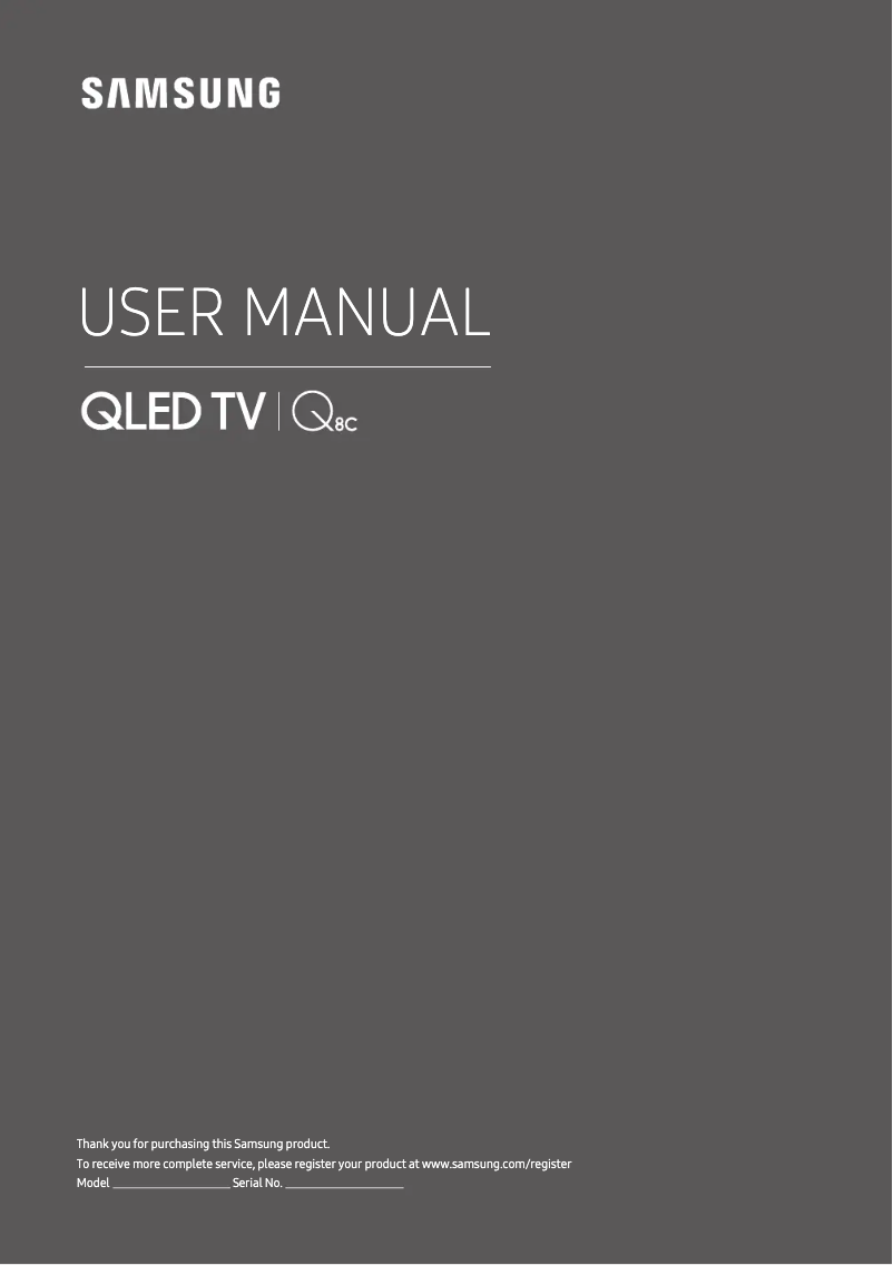 Page 1 of the manual User Manual Samsung QE55Q8CAMT