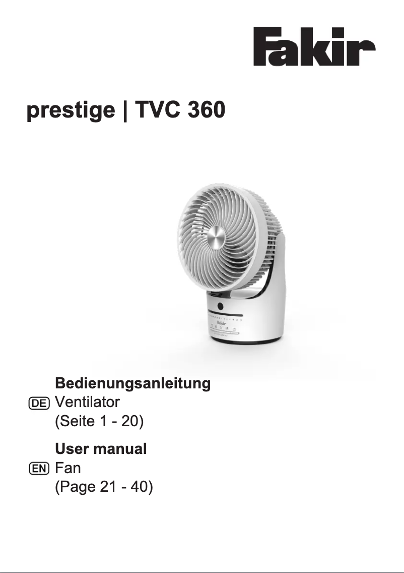First page image of the manual for Prestige TVC 360