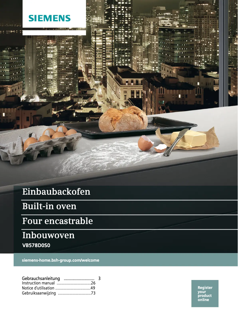 Page 1 of the manual Use and Maintenance Manual Siemens iQ500 VB578D0S0