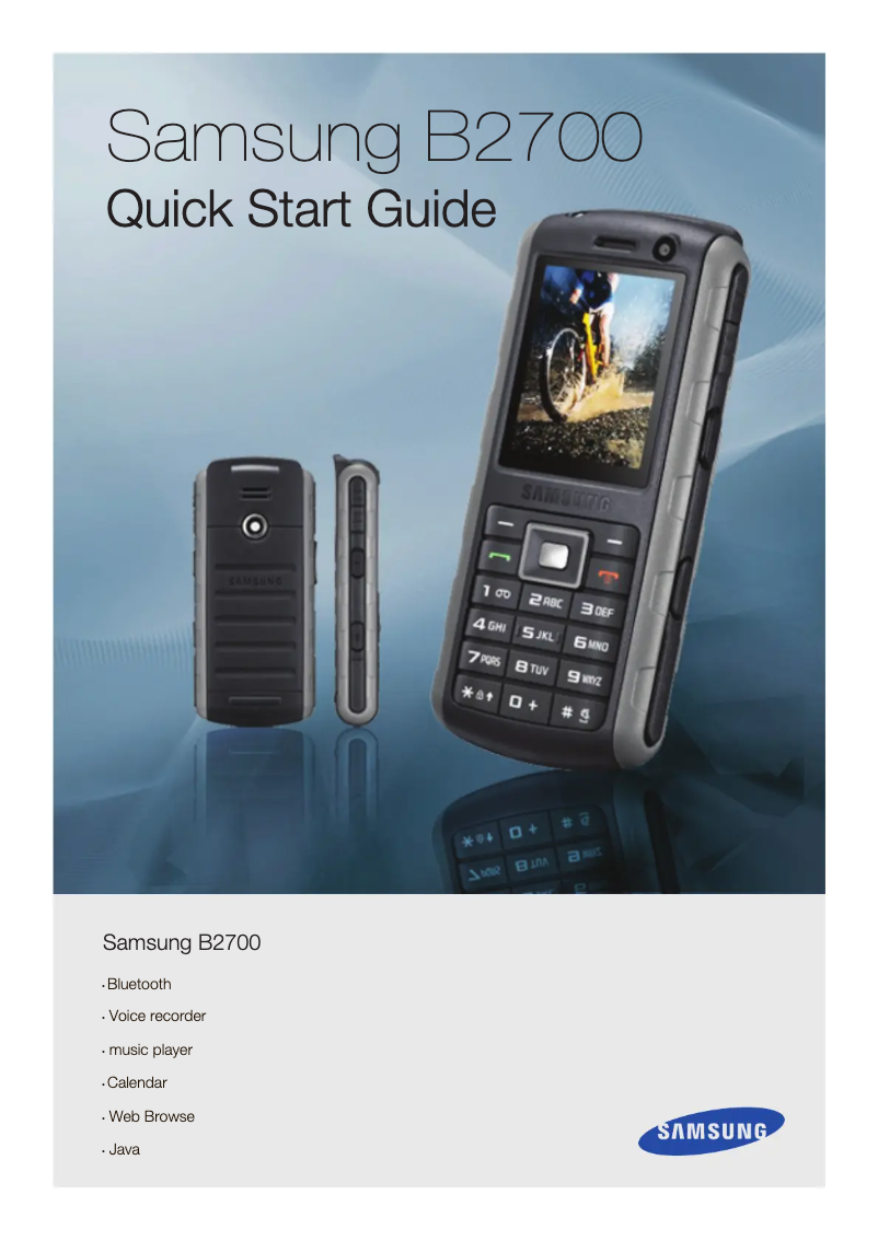 Page 1 of the manual User Manual Samsung SGH-B2700