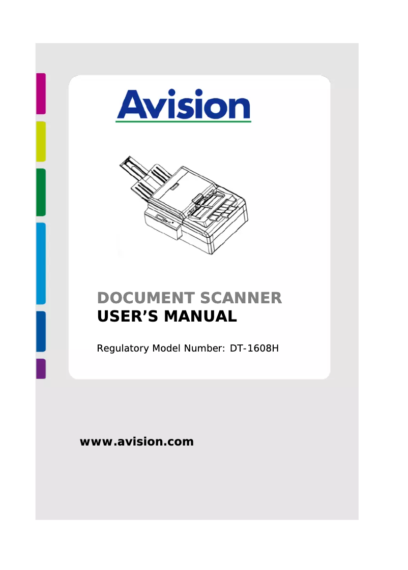 Page 1 of the manual User Manual Avision AD7080