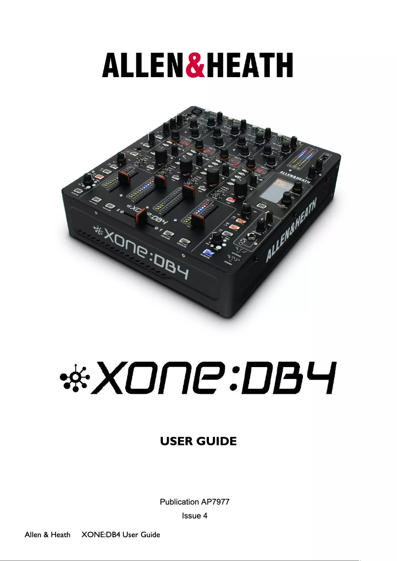 Page 1 of the manual User Manual Allen & Heath XONE:DB4