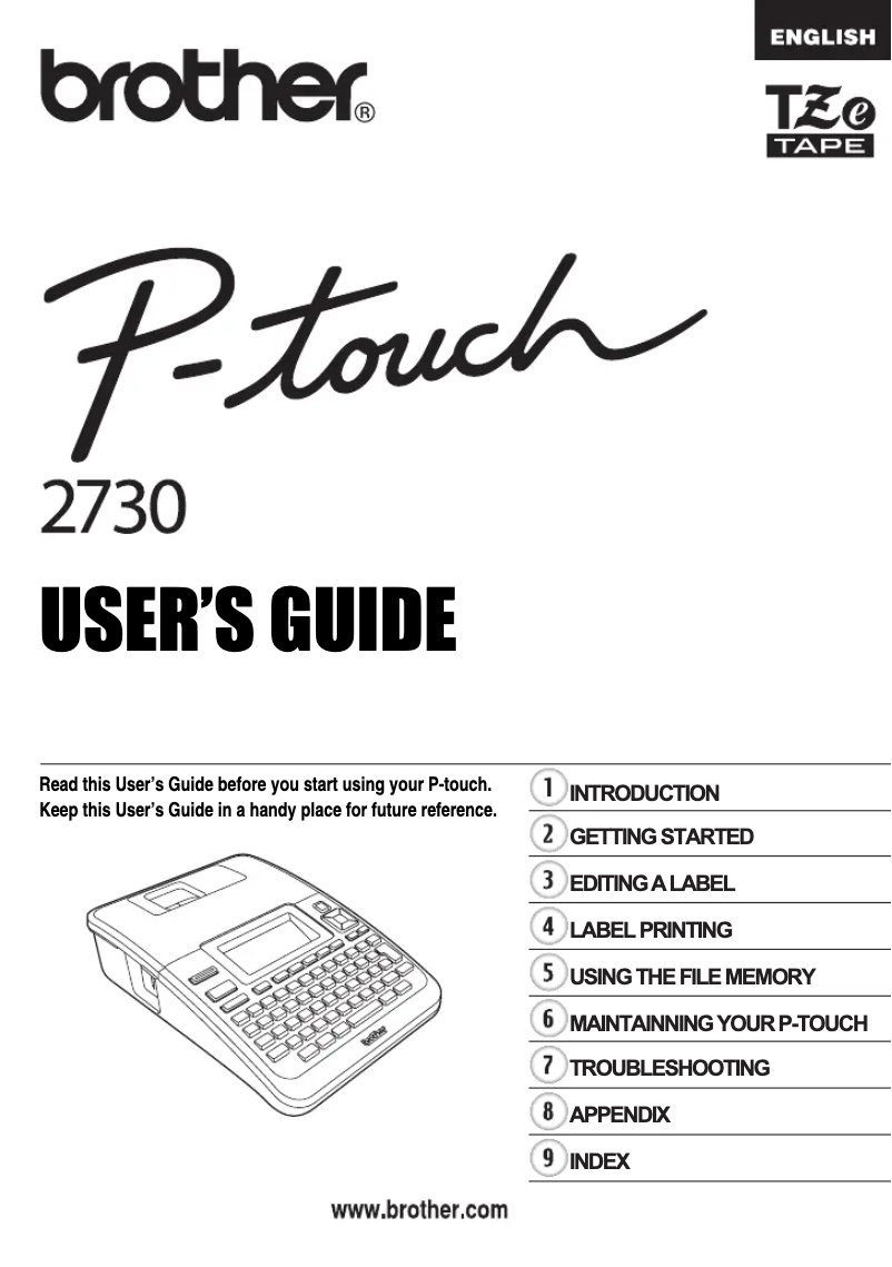 Page 1 of the manual User Manual Brother P-touch PT-2730VP