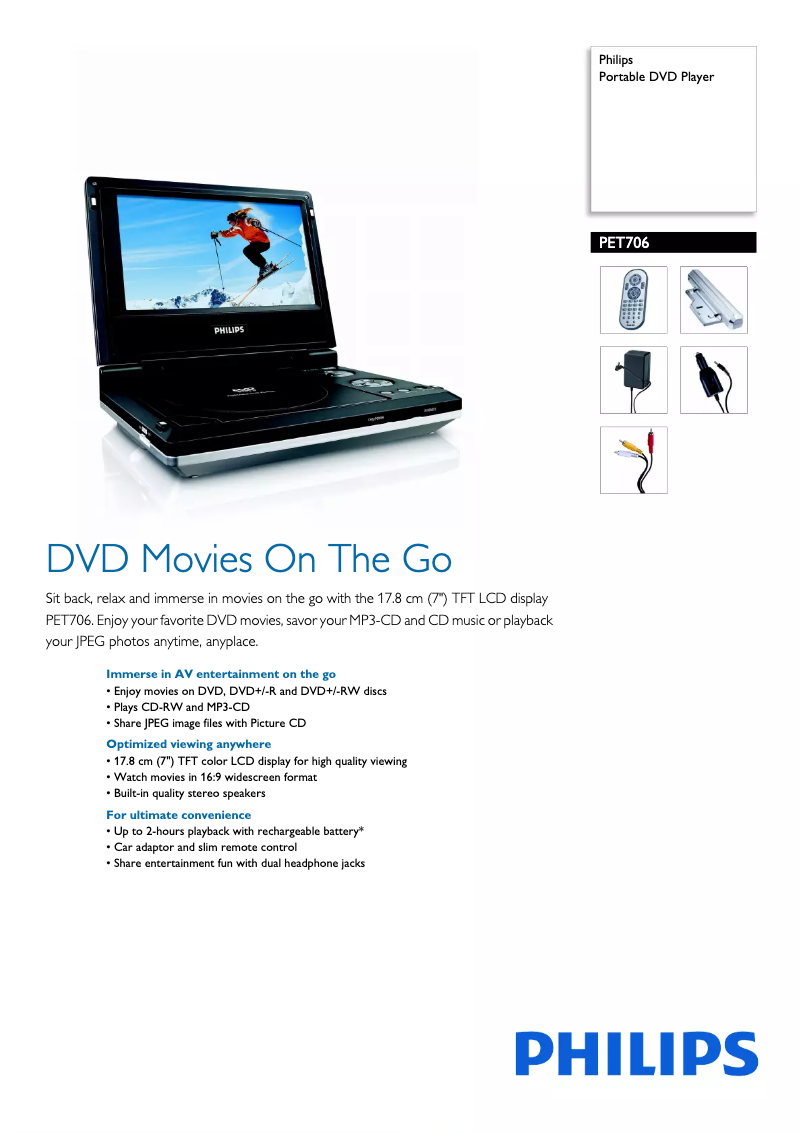 First page image of the manual for PET706