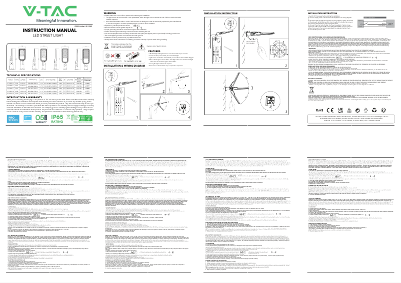 First page image of the manual for VT-169ST