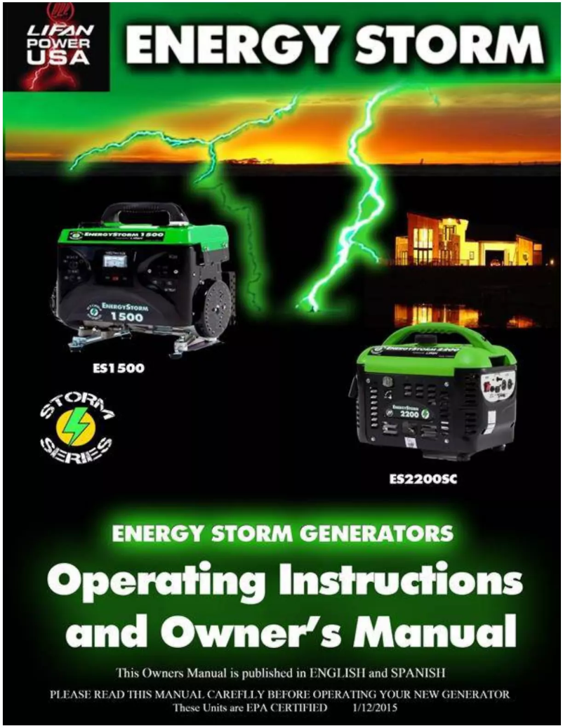 Page 1 of the manual User Manual Lifan Energy Storm 1500
