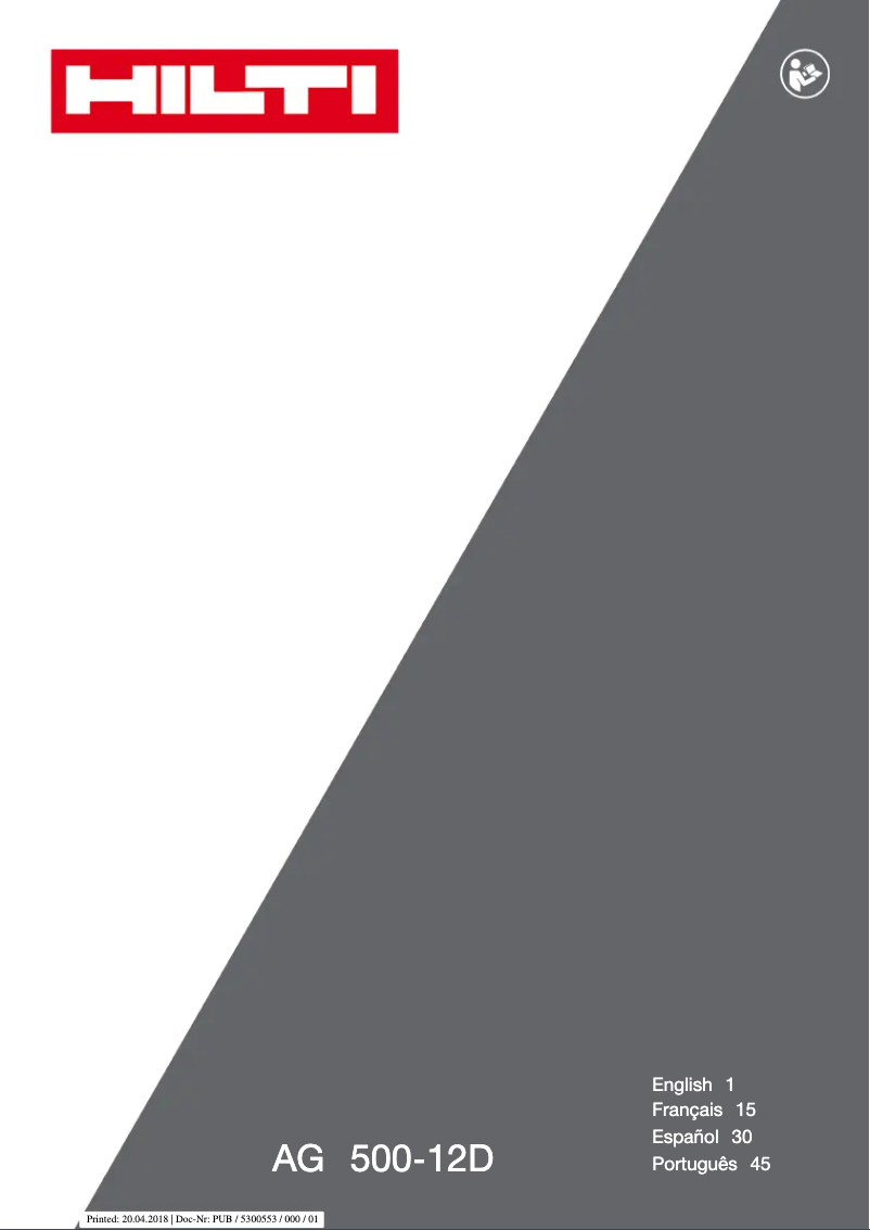 Page 1 of the manual User Manual Hilti AG 500-12D