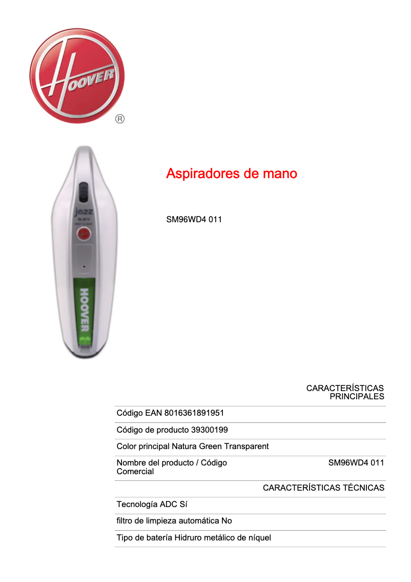 First page image of the manual for SM96WD4 011