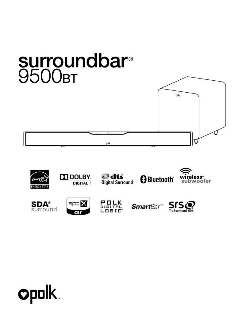 Page 1 de la notice Manuel utilisateur Polk SurroundBar 9500BT