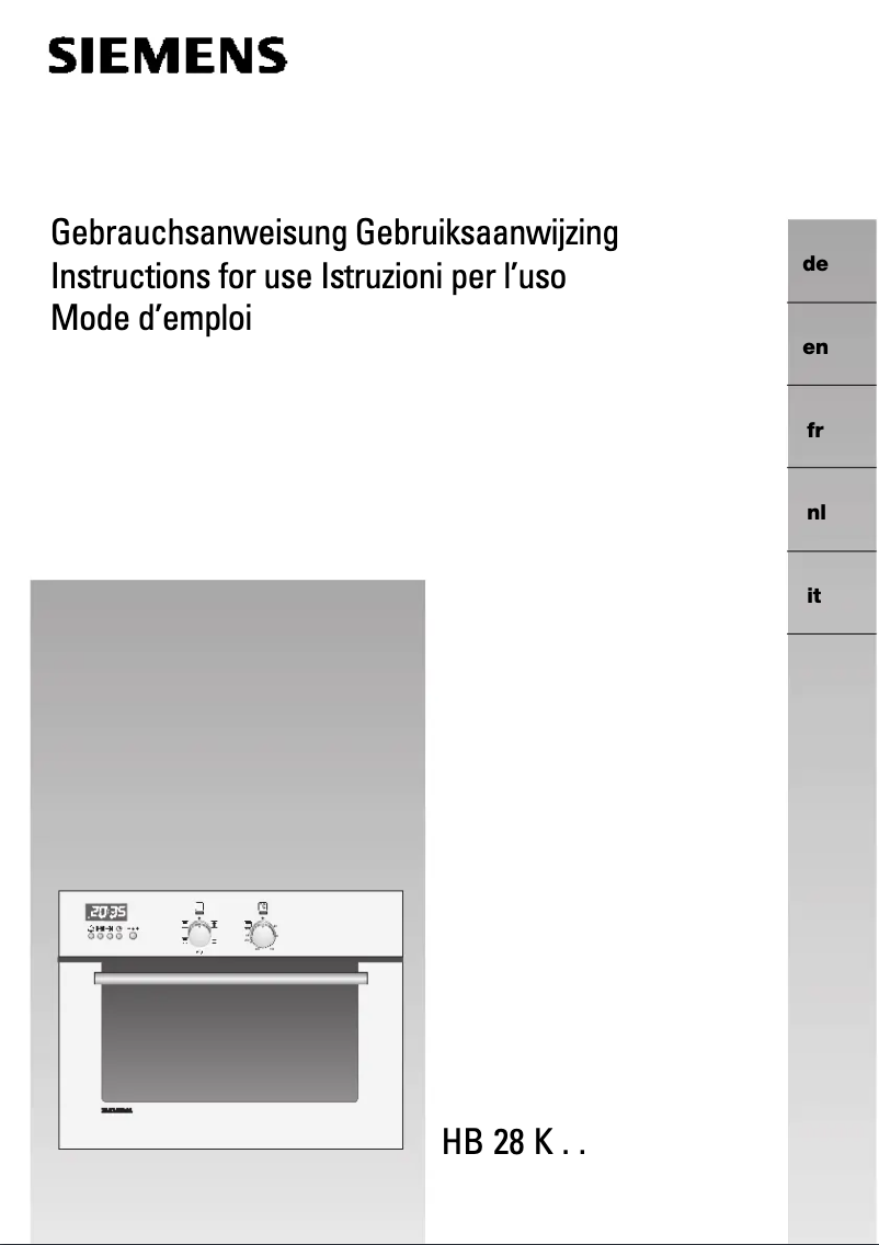 First page image of the manual for HB28K55
