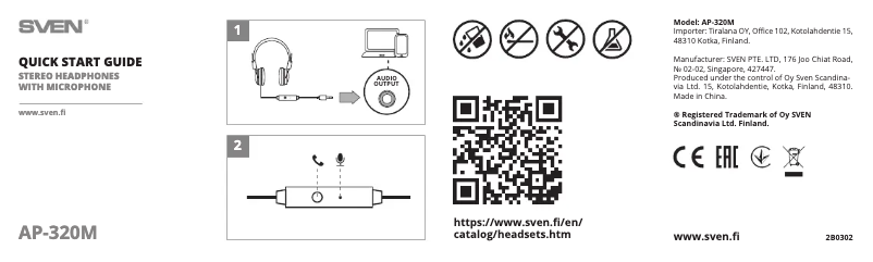 Page 1 of the manual Quick Start Guide Sven AP-320M