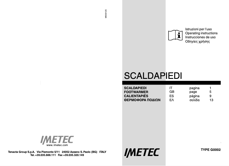 First page image of the manual for FW-01 Intellisense