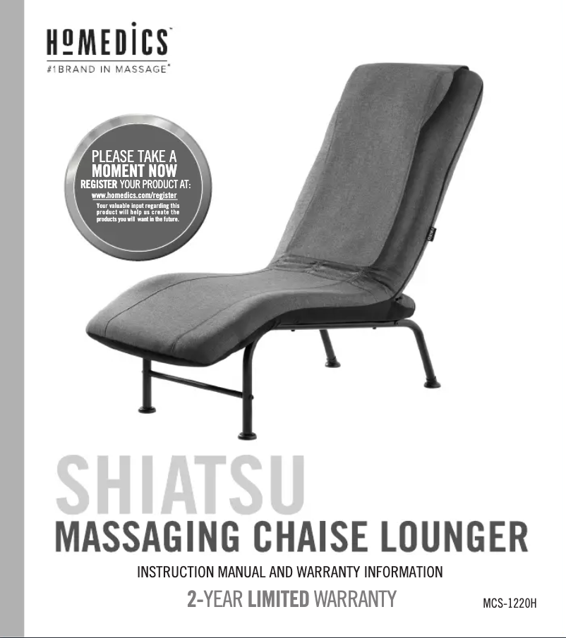 Page 1 of the manual User Manual Homedics MCS-1220H