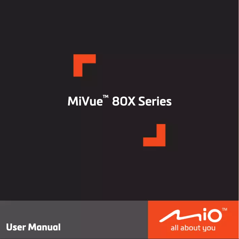 First page image of the manual for MiVue 803