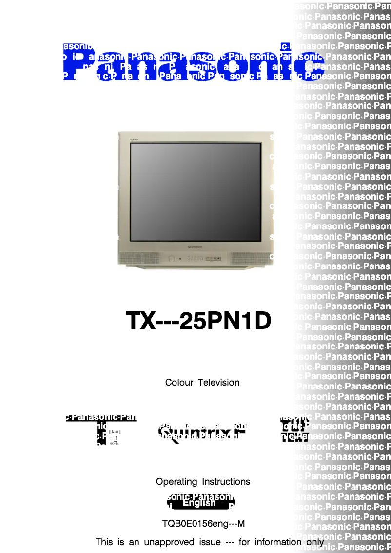 First page image of the manual for TX-25PN1D