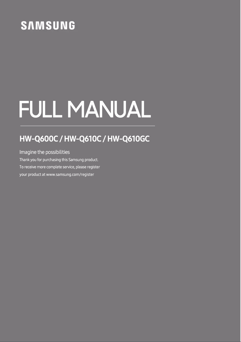 Page 1 of the manual User Manual Samsung HW-Q610C