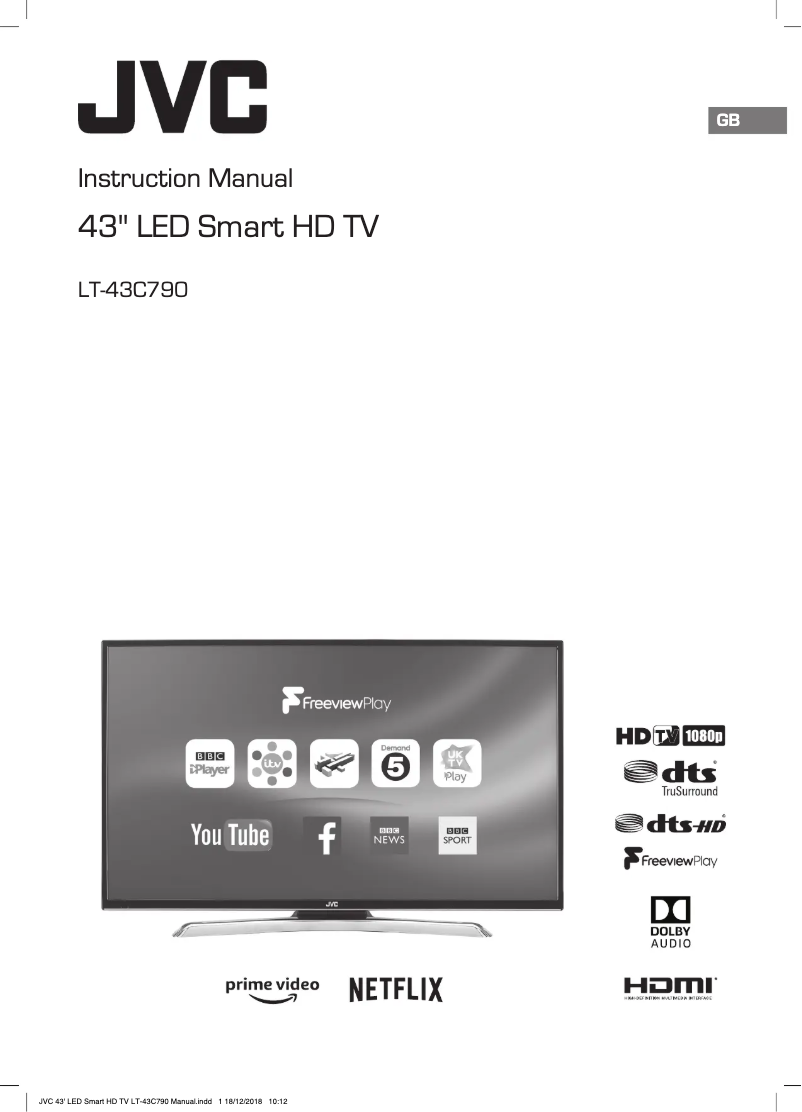 First page image of the manual for LT-43C790