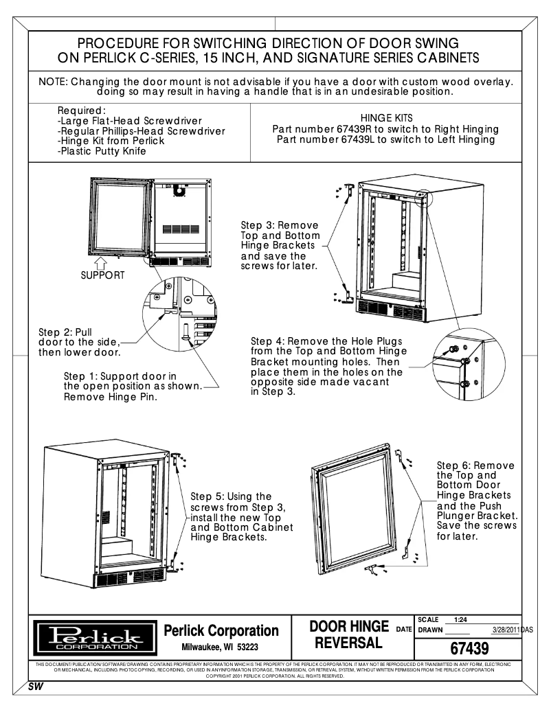 Page 1 of the manual Instructions / Assembly Perlick HP24TS-4-2L-2A