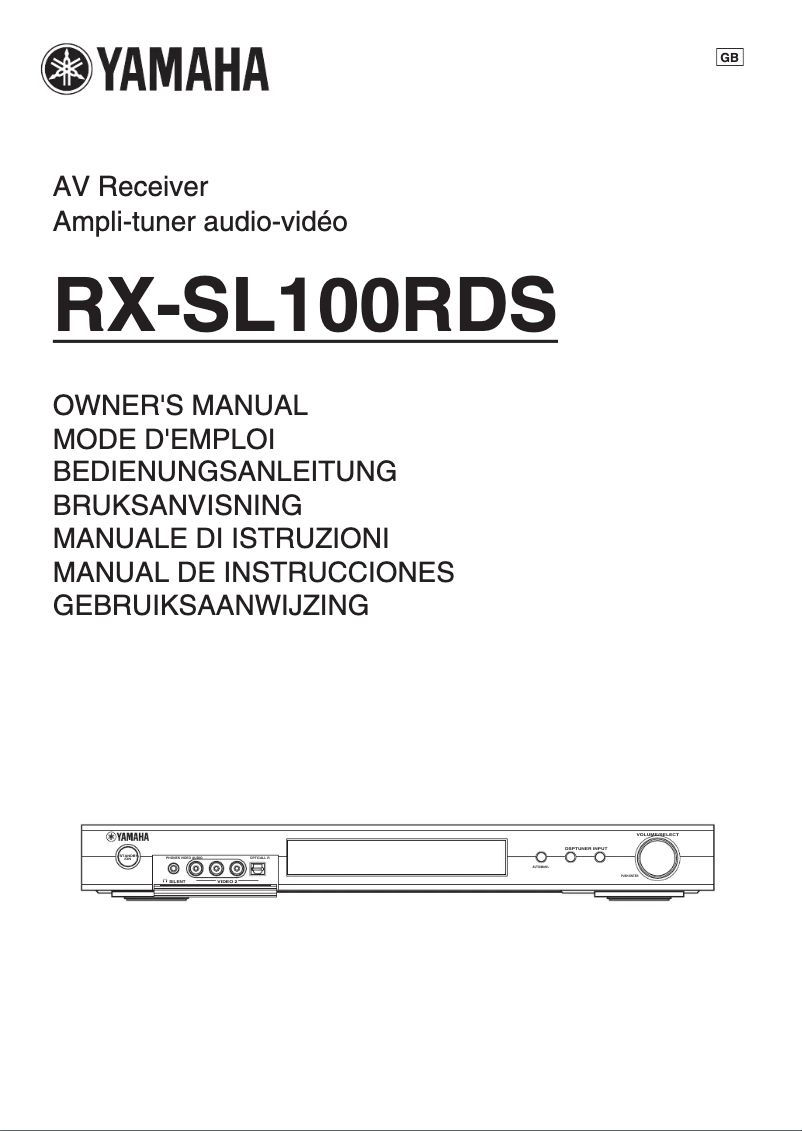 First page image of the manual for RX-SL100