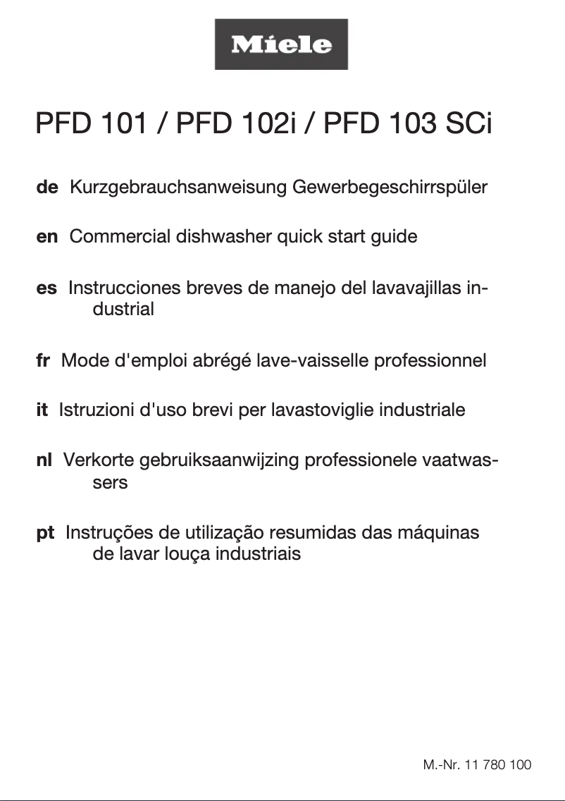 Page 1 of the manual User Manual Miele PFD 101 U