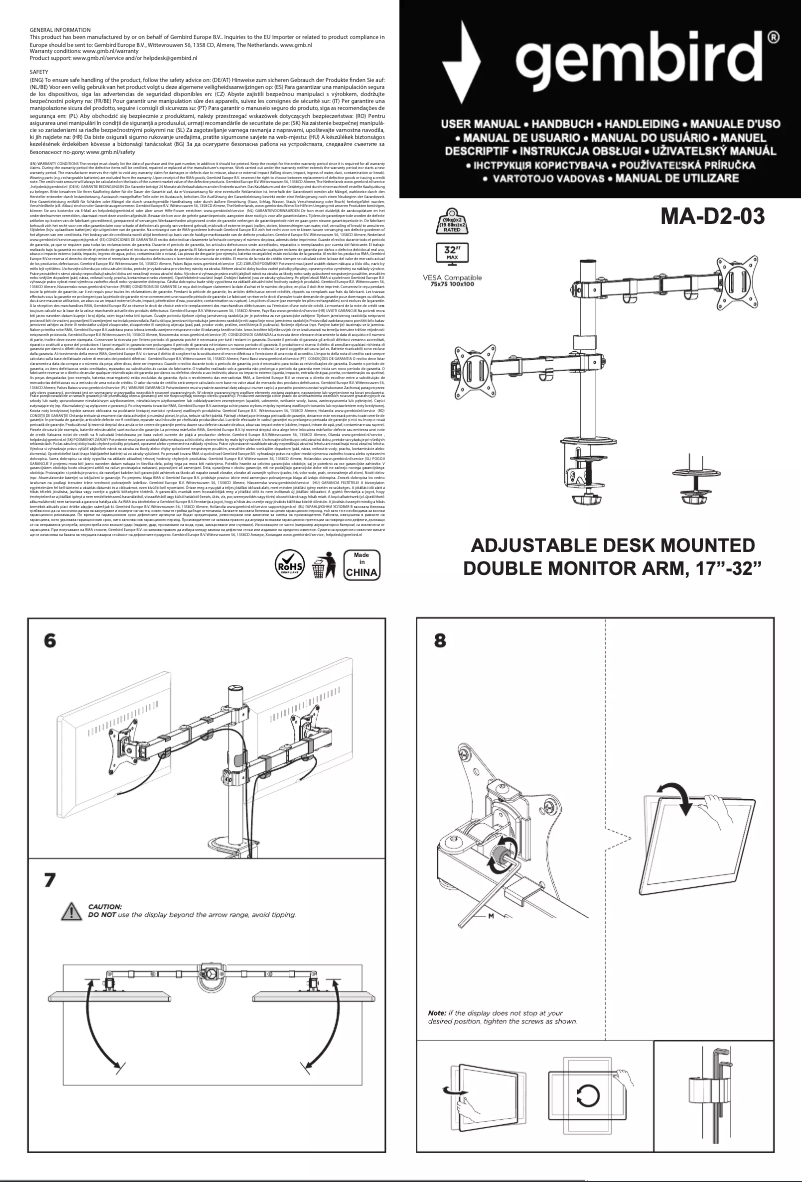 Page 1 of the manual User Manual Gembird MA-D2-03