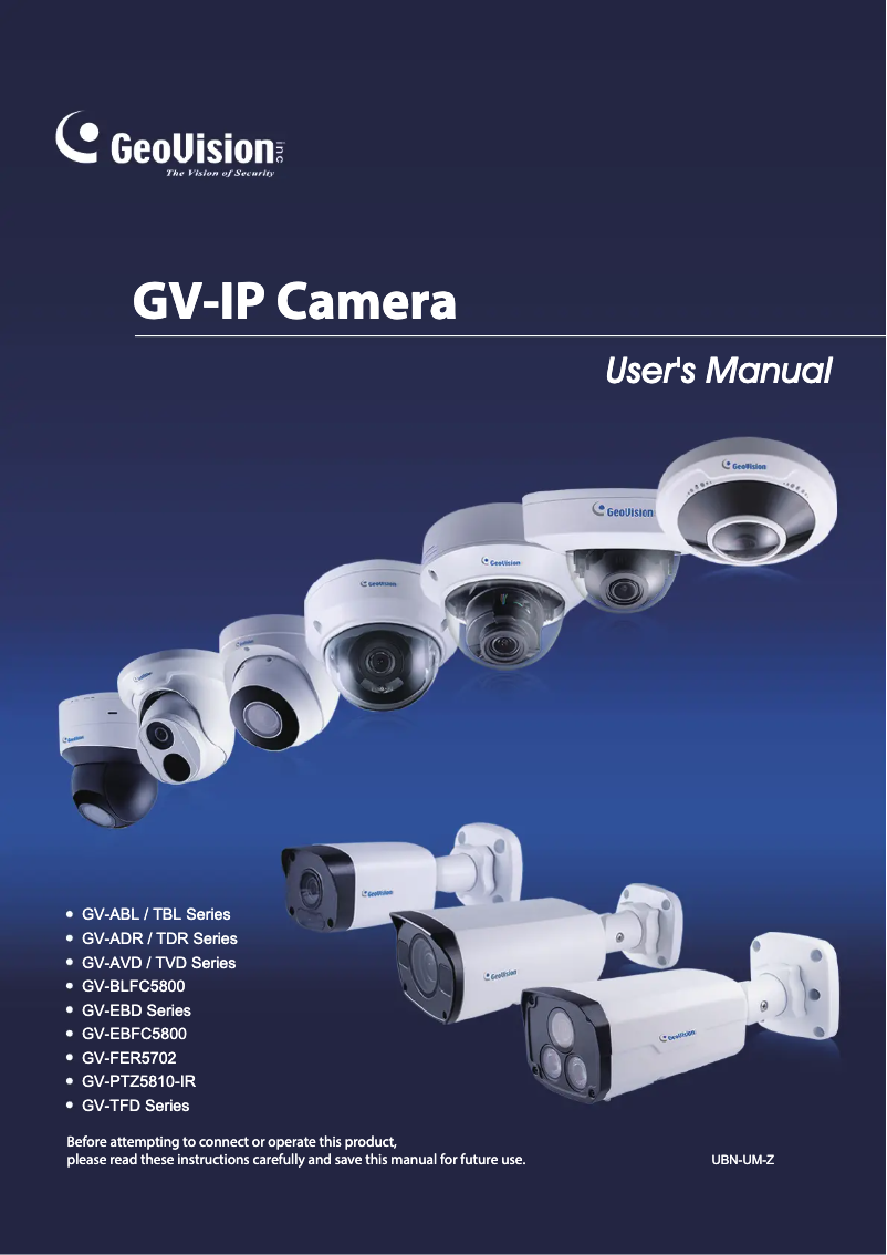 Page 1 of the manual User Manual Geovision GV-TDR8805